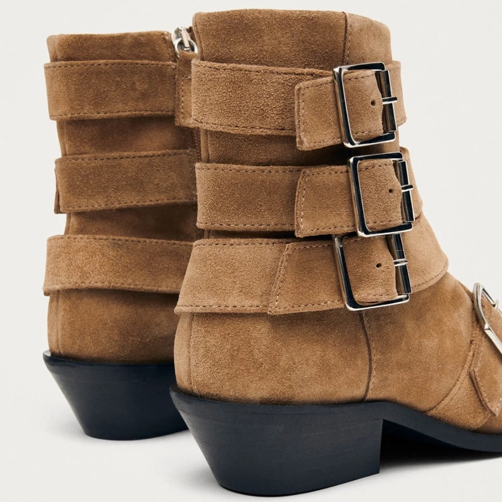 ALOHAS Eras Suede Tan Leather Ankle Boots - Picture 2 of 13